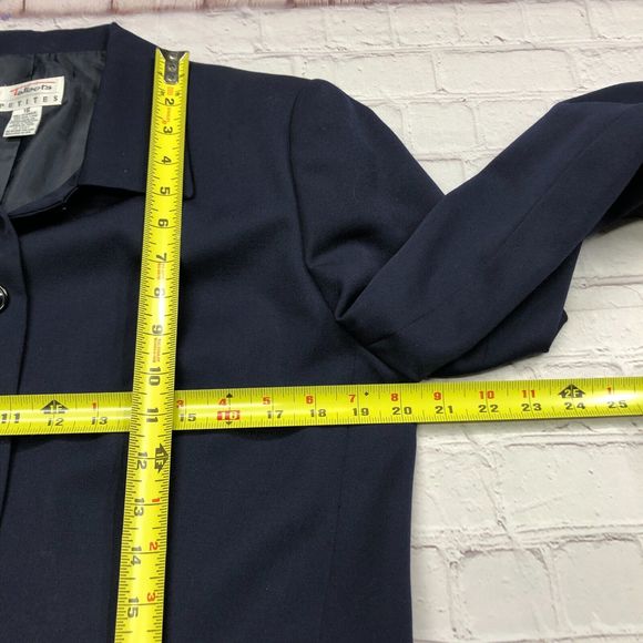Vintage Talbots Women Blazer Jacket Size 16 Dark Blue 100% Wool B196 -27 - Picture 6 of 16